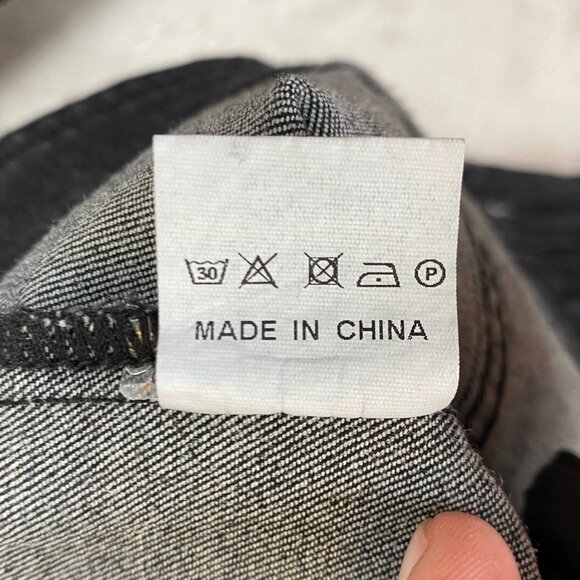 Women's Black Denim Jean Jacket Medium Stretch Fitted Classic Button Y2K - Picture 6 of 12